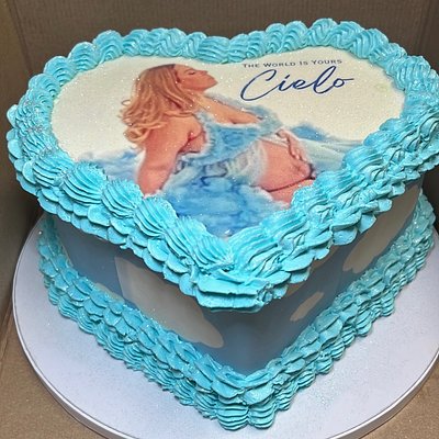 8inch Photo Heart Cake