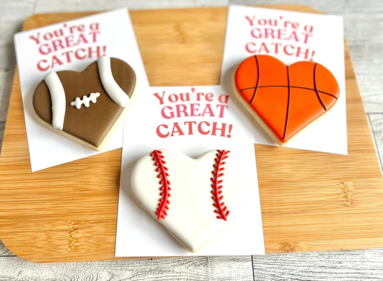 Sports Valentine Cookie With Card