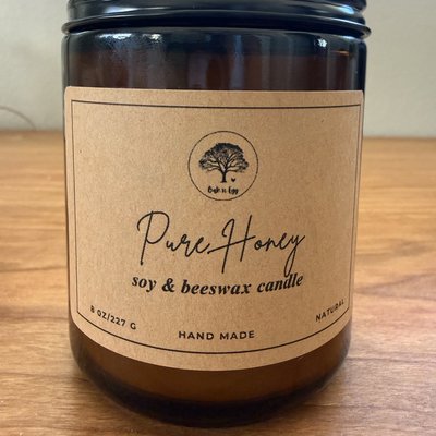 Pure Honey Beeswax and Soy Candle 