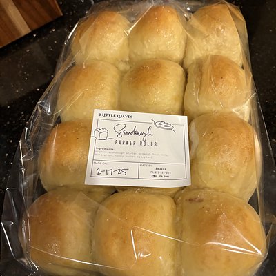 Organic Sourdough Parker Rolls (12 Rolls)