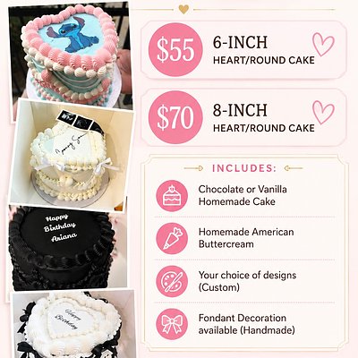 Summer Sale 6in Heart/circle Cake 