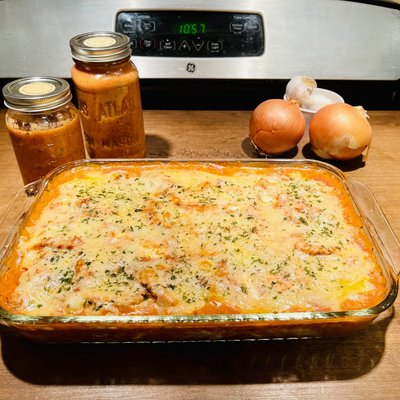 9x13 Baked Ziti with Italian Turkey or Pork Sausage or Ground Beef