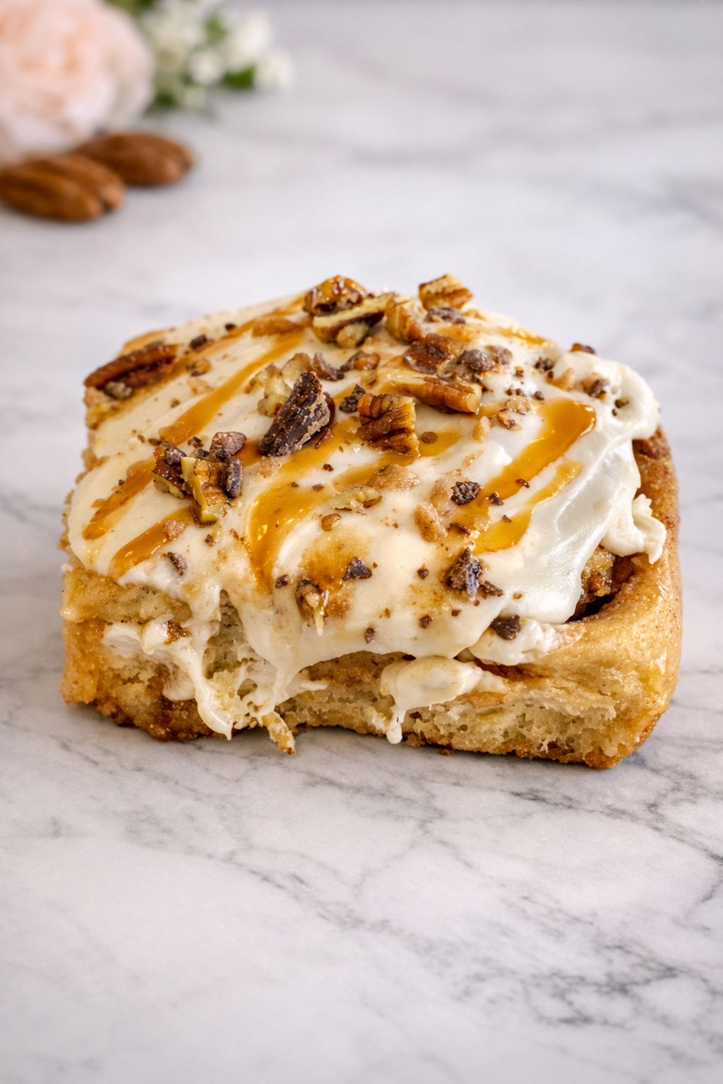 Sourdough Caramel Pecan Toffee Cinnamon Roll