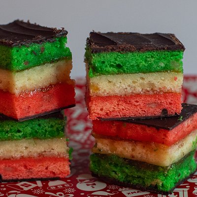  Tri Color Italian Almond Rainbow Cookies 1 dozen