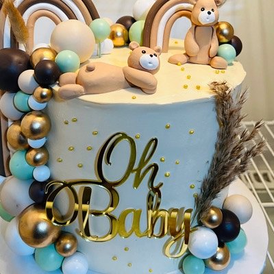 Tall Can barely Wait Baby Shower Cake 