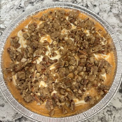 Sweet Potato Cheesecake With A Brown Sugar Pecan Crumble 