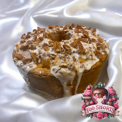 Butter Pound Cake W/ Vanilla Pecan Glaze 