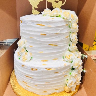 2 Tier Cake, 12” & 10” (approx 105-110 Servings)