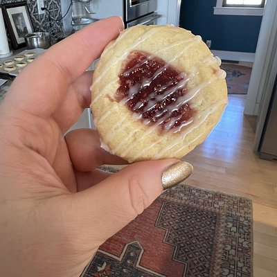 Raspberry Thumbprint Cookies-1 Dozen