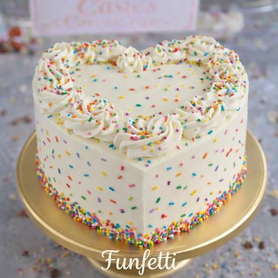 Funfetti Heart Cake
