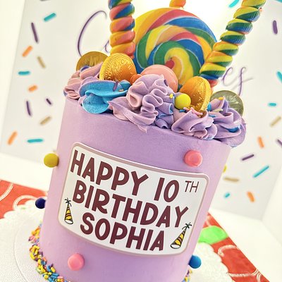 5” 4 Layer Tall Custom Cake Serves 15-20 People