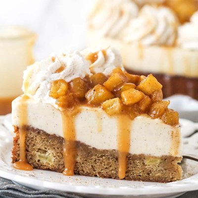 Apple Caramel Blondie Cheesecake Slice
