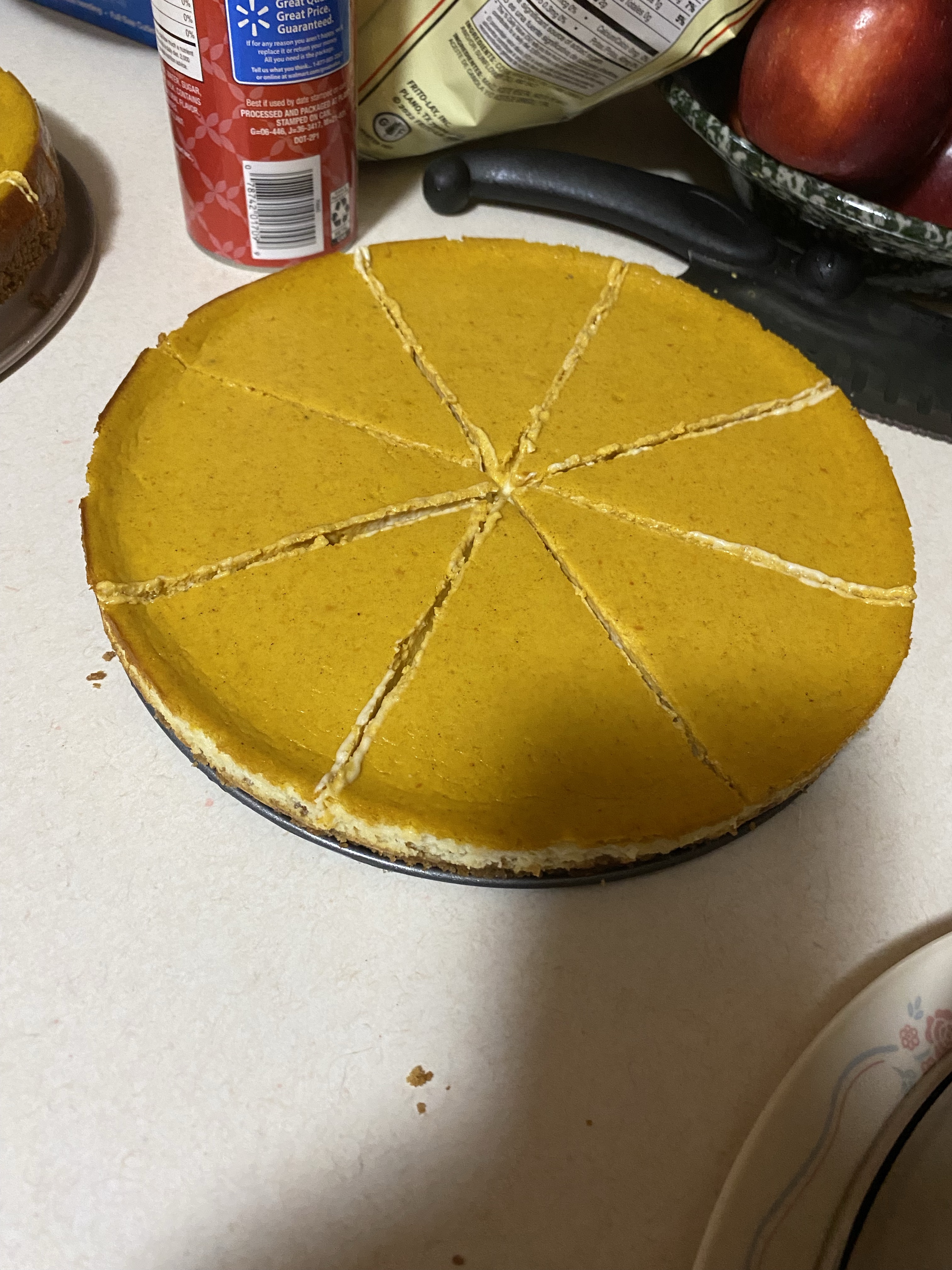 9 Inch Double Layer Pumpkin Pie Cheesecake