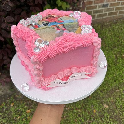 6”double Layer Star Cake W/image