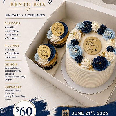 Father's Day Bento Box /2 Cupcakes 