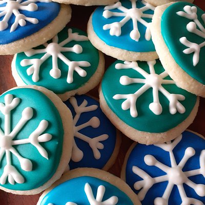 Mini Snowflake Iced Sugar Cookies