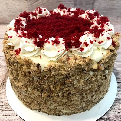 Red Velvet Cake with Walnuts 