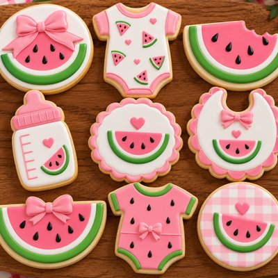 Watermelon Baby Shower Cookie Set