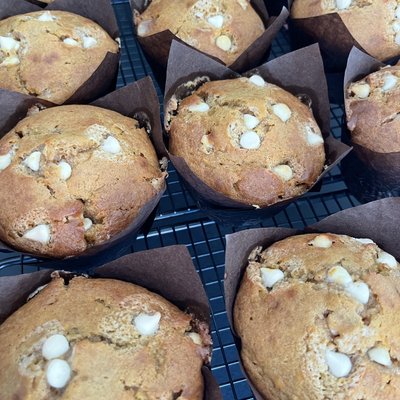 Sourdough White Chocolate Pumpkin Jumbo Muffin