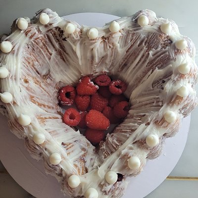 Heart-Shaped White Chocolate Raspberry