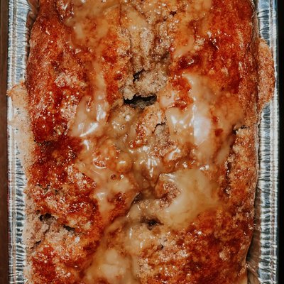 Apple Cinnamon Bread w/ Salted Caramel Drizzle