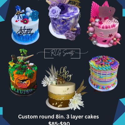 Round 3 Layer 8in Cakes