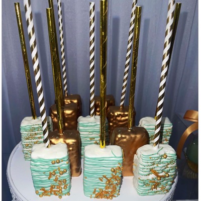 One Dozen Chocolate Covered Rice Krispie Treats 