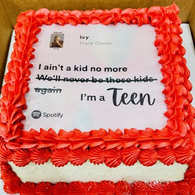 “I’m A Teen” Square Burn Cake 