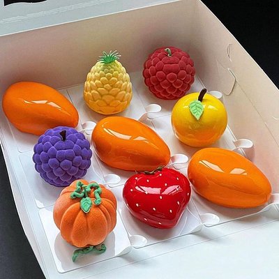 Viral Fruit Shaped Pastries(Box Of 6)