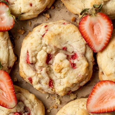 Strawberry Cheesecake Stuffed Cookies