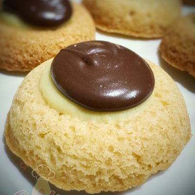 Boston Cream Thumbprint Cookies