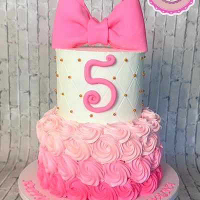 Pink Bow Cake