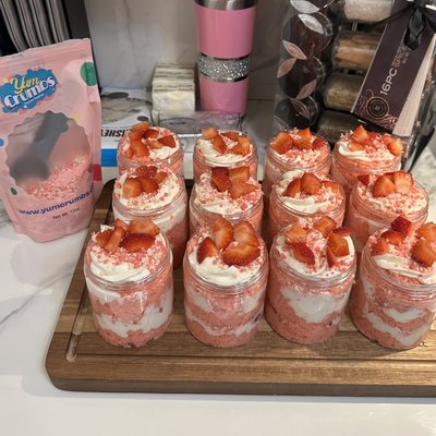 Strawberry Crunch Cake Jar