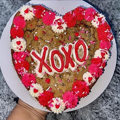 Heart Cookie Cake With Buttercream Icing