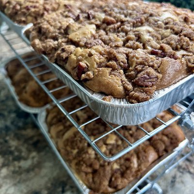 Sourdough Sour Cream Crumble Coffee Cake 