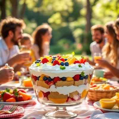 Family Style Trifle Bowl with Seasonal Fruit