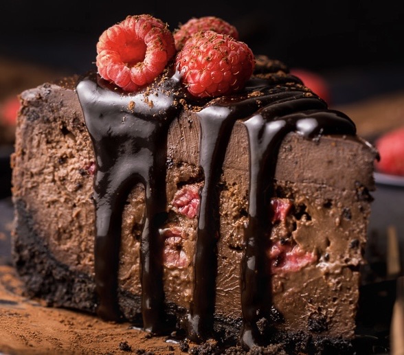 Chocolate Raspberry Cheesecake Slice 