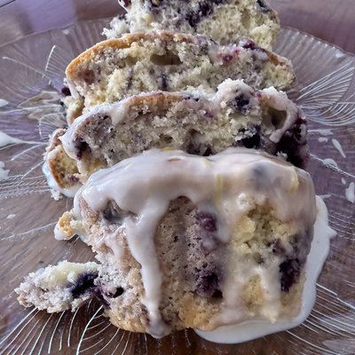 Mini Sourdough Lemon Blueberry Cake