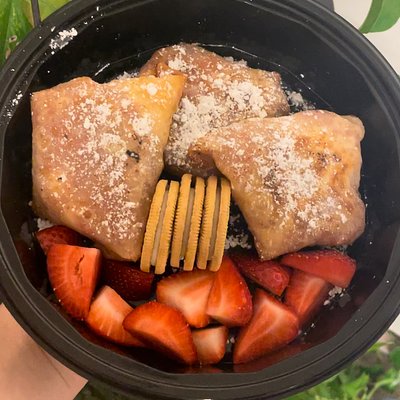 Strawberry cheesecake egg rolls