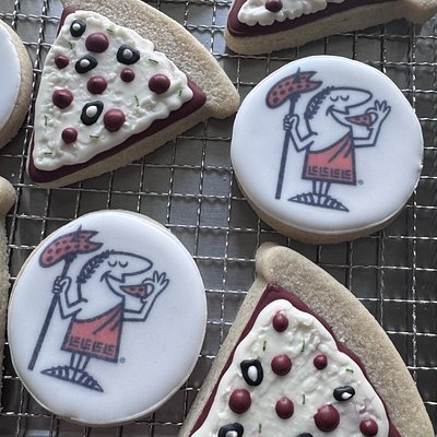 Custom Decorated Sugar Cookies “Pizza Pizza” 2 Designs