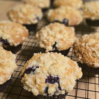 Blueberry Sourdough Discard Muffins 