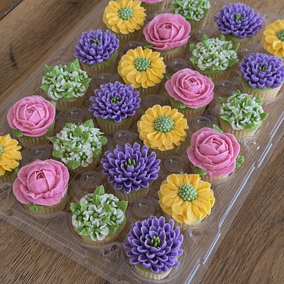 Floral Mini Cupcakes (2 Dozen)