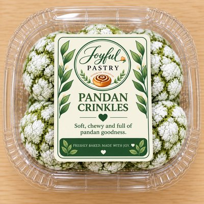 Milky Pandan Crinkles - Box of 8