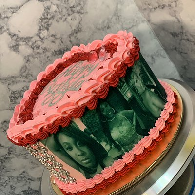 6” Heart Cake With Pictures 2 Layer 