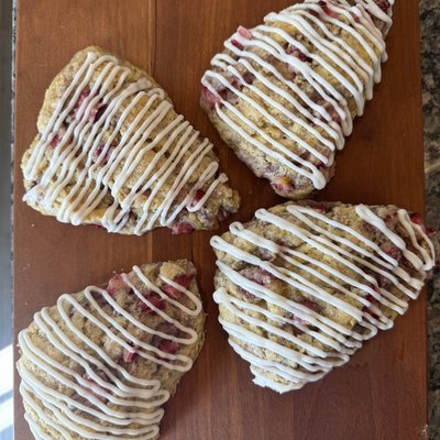 Strawberry Lemon Sourdough Scones  (4-pack)