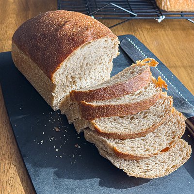 Fresh-milled Whole Grain “Wonderbread” Style Soft Sourdough Sandwich Loaf