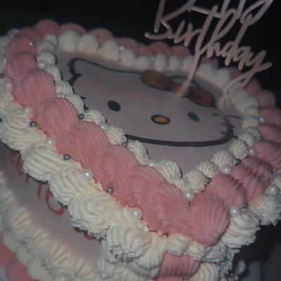 Conversation Heart Shaped Cake