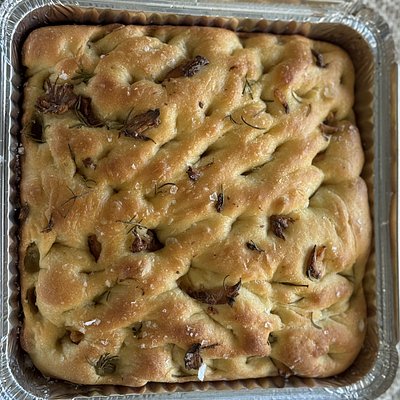 Roasted garlic rosemary focaccia