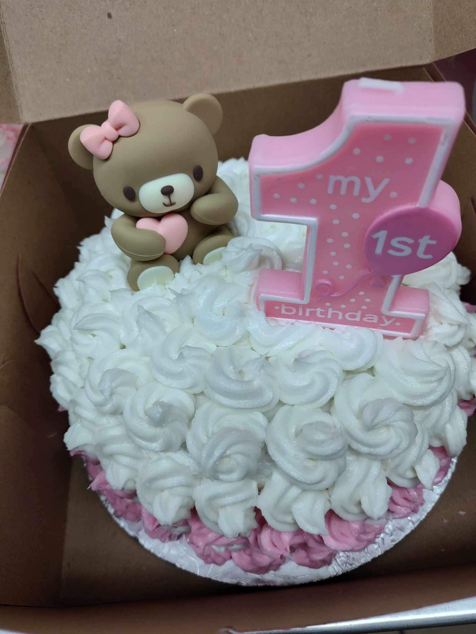 6 Inch Single Layer Rosette Smash Cake - Vanilla