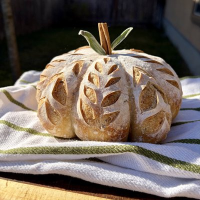 Pumpkin Shaped Sourdough 
